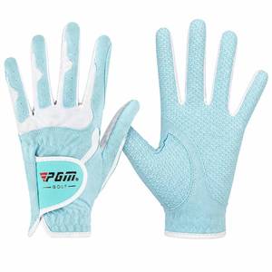 lot 3454 image: PGM Womens Golf Glove One Pair, Improved Grip System, Cool and Comfortable Girl Size(Blue, XS) - Retail $17