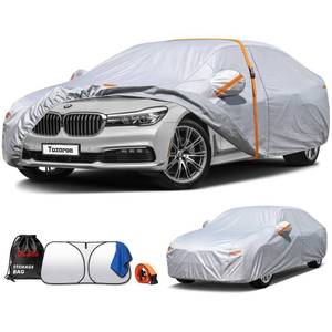 lot 3469 image: Tozaroa Car Cover Waterproof All-Weather,Heavy-Duty Outdoor Full Exterior Automobiles SedanCoupe (Length 204-208 inch) with Windshield Sun Shade Universal Fit Lexus ES350, Tesla Model S,BMW 740i etc - Retail $53