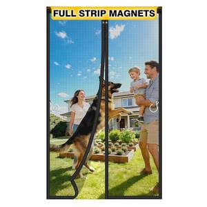 lot 3476 image: HOFUDON Upgraded Magnetic Screen Door Mesh, Full Strip Magnets, Heavy Duty Fiberglass Mesh, Door Screen Magnetic Closure for Single Door Size 38 x 82 Inch, Screen Door Size 40 x 84 Inch Black - Retail $27