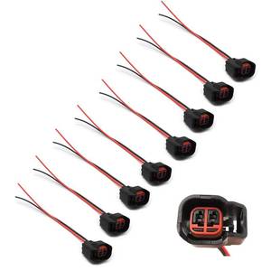lot 3483 image: HiSport Fuel Injector Connector 8 PCS S824 Pigtail Connectors Wire Replace 15306318 Compatible with GM Ford Dodge LS2 LS3 - Retail $10