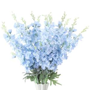lot 3489 image: Thiccywoov 24 Pcs Delphinium Artificial Flower 35.4 Long Larkspur Stem Silk Fake Faux Flowers Bulk for Tall Vase Floral Arrangements Home Centerpiece Table Wedding Decor (Blue) - Retail $56