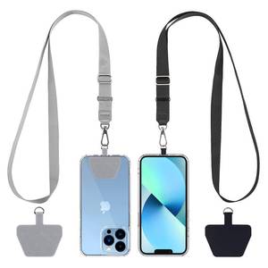 lot 3495 image: CACOE Phone Lanyard 2 Pack, Adjustable Neck Strap, Phone Patches ,Universal Cell Phone Multifuctional Patch Lanyards Compatible with Most Smartphones(BlackGray) - Retail $10