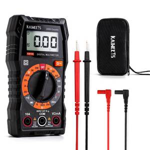 lot 3499 image: KAIWEETS Digital Multimeter with Case, DC AC Voltmeter, Ohm Volt Amp Test Meter and Continuity Test Diode Voltage Tester for Household Outlet, Automotive Battery Test (Anti-Burn with Double Fuses) - Retail $14