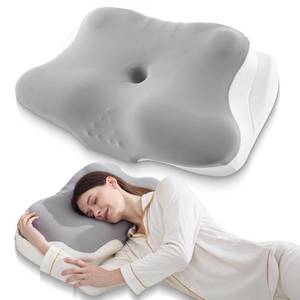 lot 3513 image: BDEUS Sleep Apnea Pillow, Cervical Neck Pillow for Pain Relief, Ergonomic Side Sleeper Pillow for Adults, Orthopedic Contour Memory Foam Pillow for Neck Support, Anti Snore, Cooling, Grey - Retail $60