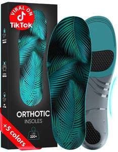 lot 3554 image: CRUVHEAL 220 lbs Plantar Fasciitis High Arch Support Insoles Men Women - Orthotic Shoe Inserts - Boot Work Shoe Insole (XL, Aqua) - Retail $25