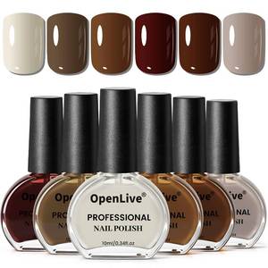 lot 3556 image: OpenLive 10ml Chocolate Brown Nail Polish Set 6 Colors Fall Winter Mocha Quick Dry Nail Polish Non Gel for Women Girls Gift&nbsp&nbsp
