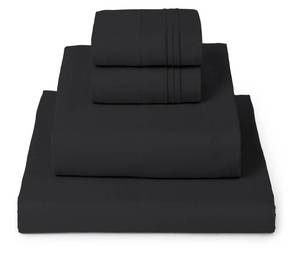 lot 3557 image: Mellanni Full Sheets Set - 4 PC Iconic Collection Bedding - Hotel Luxury, Extra Soft, Cooling Bed Sheets - Wrinkle, Fade, Stain Resistant (Full, Black) - Retail $38