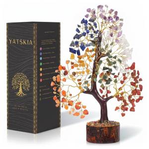 YATSKIA Chakra Crystal Tree - Handmade Healing Crystal Trees with 7 Chakra Stones | Tree of Life for Meditation | Feng Shui | Birthday Gift for Woman | Gifts for Women | Home Decor | Office Decor - Retail: $25