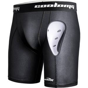 lot 3572 image: COOLOMG Men Sliding Shorts with Protective Cup Baseball Football MMA Lacrosse Hockey Black XXL - Retail $20