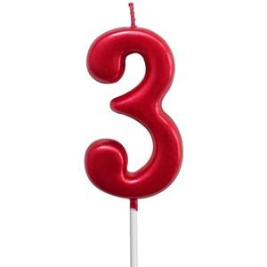 lot 3575 image: Red Birthday Candles 3 Candle 3rd Three Years Cake Bady Roman Numberal Cool Number Candle No 30 31 32 33 34 35 36 37 38 39&nbsp
