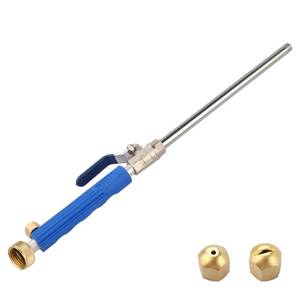 lot 3599 image: High Pressure Power Washer Attachment Wand, Hydro Jet Water Hose Nozzle,Watering Sprayer Cleaning Tool, Wand Lance for Gutter Patio Car Pet Window Glass Blue&nbsp