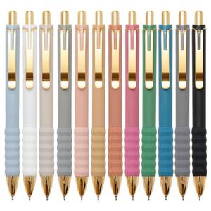 lot 3601 image: Linbsunne Ballpoint Pens Black Medium Point 1mm with Super Soft Grip Ball Point Pen for Men Women Retractable(style2, 12 pcs)&nbsp&nbsp