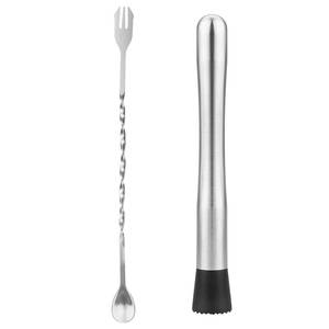 lot 3615 image: tifanso Muddler for Cocktails, 10 Muddler and Long Handle Bar Cocktail Mixing Spoon, Stainless Steel Stirrer, Bar Accessories Tools for Mojitos Fruit Drinks&nbsp&nbsp