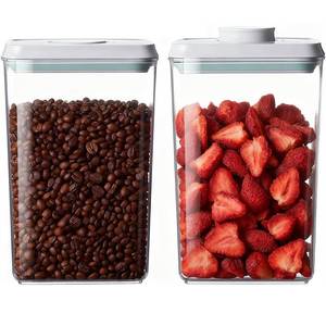 lot 3621 image: Melovom Pop Food Storage Containers Set Airtight Food Storage Containers with Pop Lids, Kitchen Pantry Organization and Storage, BPA Free, 2 x 2.8Qt - Retail $30