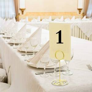 lot 3622 image: TecUnite 24 Pieces 3.35 Inch Table Number Holder Place Card Photo Holder Picture Name Menu Clips Memo Cards Stand for Wedding Reception Anniversary Birthday Party Centerpieces (Gold)&nbsp&nbsp