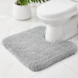 lot 3625 image: Ruggnovea Toilet Rugs U-Shaped Mat 24x22, Contour Bathroom Mat - Ultra Soft & Absorbent Microfiber, Quick-Dry, Machine Washable with High Density Foam Latex Non Slip Backing, Grey - Retail $27