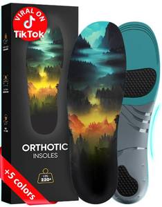 lot 3637 image: CRUVHEAL 220 lbs Plantar Fasciitis High Arch Support Insoles Men Women - Orthotic Shoe Inserts - Boot Work Shoe Insole (XS, Blue) - Retail $25