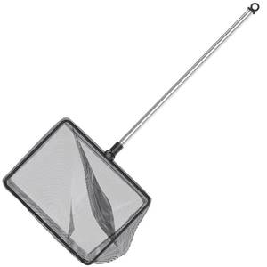 lot 3655 image: Pawfly 6 Inch Aquarium Fish Net with Telescopic Stainless Steel Handle Larger Square Net with Soft Fine Mesh Sludge Food Residue Wastes Skimming Cleaning Net for Fish Tanks Small Koi Ponds and Pools&nbsp
