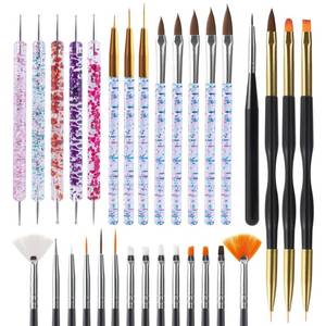 lot 3657 image: Artdone 31pcs Nail Art Brushes, Nail Art Tool Set, Dotting Tools, Dust Brush,Striping Brushes for Long Lines, Drawing Pen For Gel Polish Design supply&nbsp