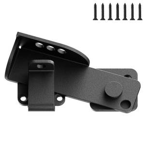 lot 3660 image: Stainless Steel Flip Gate Latch with 3 Adjustable Padlock Holes Heavy Duty Outdoor Fence Door Latch for Wooden Double Gate, Shed, Barn - Retail $30