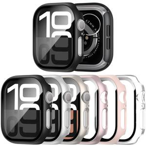 lot 3669 image: JERXUN 6 Pack Case with Tempered Glass Screen Protector for Apple Watch 11 10 46mm, Ultra-Thin Scratch Resistant Full Protective Hard PC Bumper Cover for iWatch 46mm Accessories&nbsp
