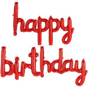 lot 3678 image: TOTAFAM Happy Birthday Balloons Banner Foil Letters Balloons Connected, Personalized Birthday Signs for Women Men Boys Girls Birthday Party Decorations, Small Red&nbsp&nbsp