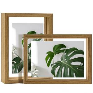 lot 3692 image: Egofine 5x7 Floating Frames Set of 2, Double Plexiglass Picture Frame, Made of Solid Wood Display Any Size Photo up to 5x7, Wall Mount or Tabletop Standing, Carbonized&nbsp