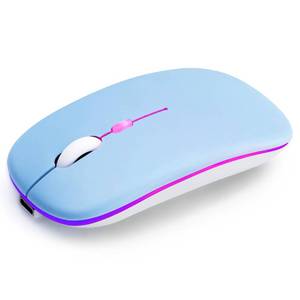 lot 3698 image: AZTZATZ Wireless Bluetooth Mouse Rechargeable Long Lasting Dual Mode - BT 5.2 &amp 2.4G Silent RGB LED Mice, Slim Portable Ergonomic Mouse for LaptopPCTabletMacBookiPadApple Devices(Blue)&nbsp