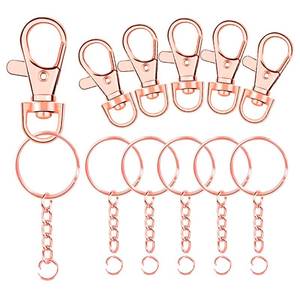 lot 3723 image: 100 Pcs Swivel Snap Hook and Key Rings with Chain and Jump Rings for Keychain Lanyard DIY Jewelry Crafts Accessories(50 Lanyard Snap Hooks50 Key Ring with Chains) (Rose Gold)&nbsp