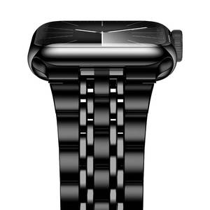 lot 3739 image: iiteeology Compatible with Apple Watch Bands 46mm49mm45mm44mm, Luxury Stainless Steel Link Bracelet for Apple Watch Ultra 3Ultra 2Series 1-11 - 7 Beads, Black&nbsp
