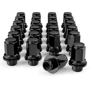 lot 3759 image: Flycle 24Pcs 12x1.5 OEM Factory Style Wheel Lug Nuts, for Tacoma 4runner FJ Cruiser GX460 GX470, 1316 (21mm) Hex 1.85 inch Tall Mag Washer Black Lug Nut - Retail $27