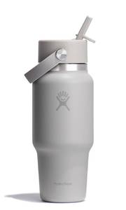 lot 3784 image: Hydro Flask Travel Water Bottle - Insulated Stainless Steel - Wide Straw Lid, Non Spill, Leakproof in 24 Oz Birch Gray - Retail $40