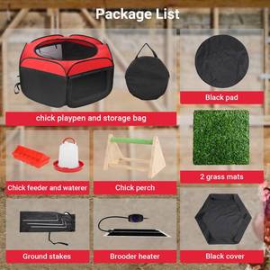 lot 4002 image: FAMIROSA Brooder Box for Chicks Starter Kit, Pop up Chicken Brooders, Brooding Heating Pad with Temperature Control, Breathable Chick Tent Feeder Waterer Thermometer Perch for Duck Quail brooder - Retail $66