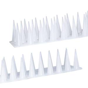 lot 4007 image: KOKMEYA Bird Spikes,Clear,20 Pack Bird Deterrents for Outside,Keep Raccoon Squirrel Pigeon Away,Fence Spike for Garden Patio - Retail $23