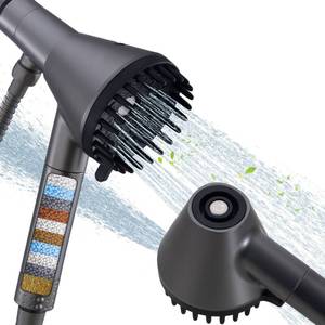 lot 4045 image: Ryamen 2026 Magnetic Filtered Shower Head with Handheld High Pressure Showerhead with Power Wash Mode, Chlorine Removal, Massage Brush, Pressure Adjustable, One-Touch Pause (Gray)&nbsp&nbsp