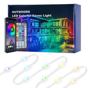 lot 4052 image: permanent outdoor lights 100FT Smart RGB Outdoor Lights - IP67 Waterproof LED Strip Lights with AppRemote Control, for Holiday Decor, Garden, Patio &amp Home Accent Lighting (Permanent Installation) - Retail $26