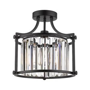lot 4074 image: Cargifak Crystal Flush Mount Ceiling Light, 1-Light Black Ceiling Light, Modern Flush Mount Chandelier for Bedroom Kitchen Laundry Entryway, CL4832-1W-BK - Retail $72