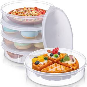 lot 4098 image: Colingmill 5 Pcs Plastic Deli Food Storage Containers with Lids Airtight, 8. 5 x 2. 2 Inches Reusable Leakproof Clear Food Cupcakes Storage, Freezerdishwasher, BPA-free, Secure & Easy Transport - Retail $31