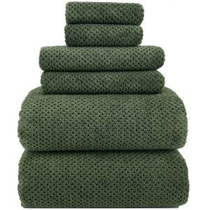 YTYC 39x78 Inch Oversized Bath Sheets Extra Large Bath Towels Set of 6 Super Soft Luxury Microfiber Shower Towels for Bathroom 80% Polyester(Olive Green,6 Piece) - Retail: $59