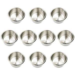 lot 4137 image: Game Table Cup Holder Insert - 10 Stainless Steel Drop in Large Drink Cup Holders,Boat Poker Table Replacement Cups Accessories - Retail $25