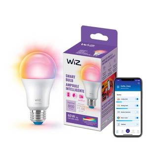 lot 4157 image: WiZ Connected LED Smart Light Bulbs, Sunset to Sunrise Automation  Motion Detection  Control with Voice or App, Full Color A19 60W 800LM E26 Indoor, Matter Compatible - 1 Pack - Retail $24