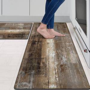 lot 4197 image: MAYHMYO Anti Fatigue Kitchen Mat - Set of 2 - Taupe Abstract Art Comfort Mats - Cushioned, Non Slip Floor Mat,17.3 x 29 x 0.4 inch  17.3 x 47 x 0.4 inch - Retail $33