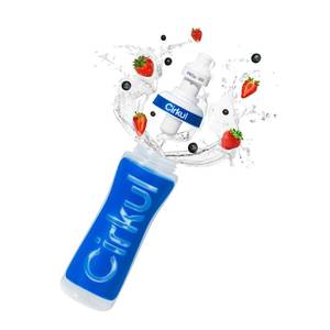 lot 4198 image: Cirkul 22oz. Navy Plastic Grip Squeeze Water Bottle & Sport Lid, BPA-Free, Non-Slip Design for Gym, Biking & Sports with Flavor Cartridge Included (FitSip Mixed Berry) - Retail $22
