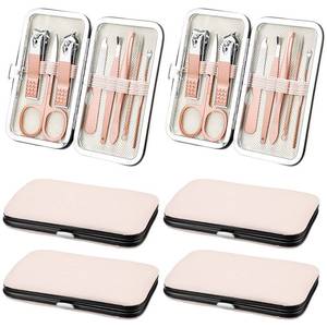 lot 4215 image: Hanaive 6 Set Manicure Set 48 Pcs Nail Clippers Pedicure Kit Gift for Fathers Day 8 in 1 Stainless Steel Grooming Kit Professional Nail Care Tools with Luxurious Travel Case for Men Women(Rose Gold)&nbsp