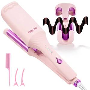 lot 4229 image: CHIKYO Upgraded 3 Barrel Hair Crimper Waver - 32mm Rovy Wave Curling Iron, 1.25 Inch Ionic Curling Wand, Deep Waver Hair Curler Hot Tool with Ceramic for Women, Dual Voltage, Easy to Use - Retail $29