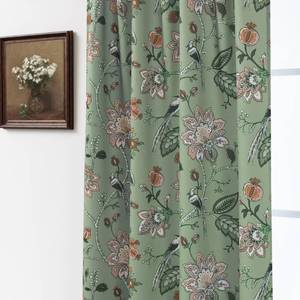 lot 4267 image: Cute Blackout Curtains 63 Inch Long for Bedroom,70% Black Out Room Darkening Rod Pocket Vintage Boho Floral Pattern Sage Green Coral Fruit Plant Vine Curtains for Living Room 63 in Length 2 Panel Set - Retail $33
