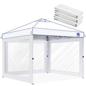 lot 4269 image: FANPAT 3Pcs Clear Canopy Sidewalls for 10x10 Pop Up Tent, Transparent Window Curtain Cloth, 8 Mil PVC Enclosure Fabric with Zipper, White (Not Including Frame and the top,Sidewalls ONLY) - Retail $48