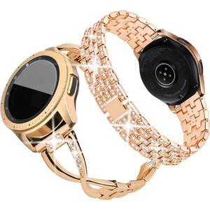 lot 4288 image: SUPOIX Band Compatible for Samsung Galaxy Watch 8 40mm 44mmGalaxy Watch 8 Classic 46mm, 2 Pack 20mm Women Jewelry Bling Replacement Strap for Women daily wearing (Rose Gold) - Retail $20