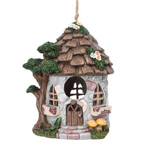 lot 4290 image: Yinns Resin Bird House for Outside, Birdhouses for Outdoors Wild Bird Nesting, Decorative Stone Bird Houses for Yard Garden Decor, Water Proof - Retail $33