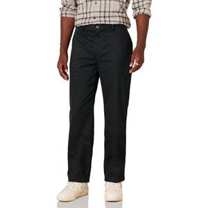 lot 4293 image: Amazon Essentials Mens Classic-Fit Wrinkle-Resistant Flat-Front Stretch Chino Pant, Black, 29W x 34L - Retail $24